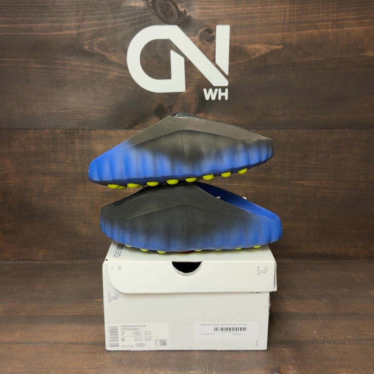 Nike Mind 001 Flyknit Slide Hyper Royal Black - Image 1