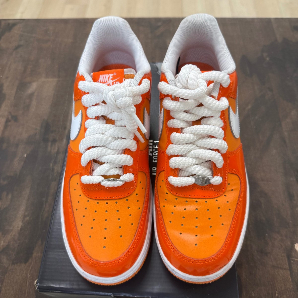 Nike Air Force 1 Low '07 Orange White Patent - Image 2
