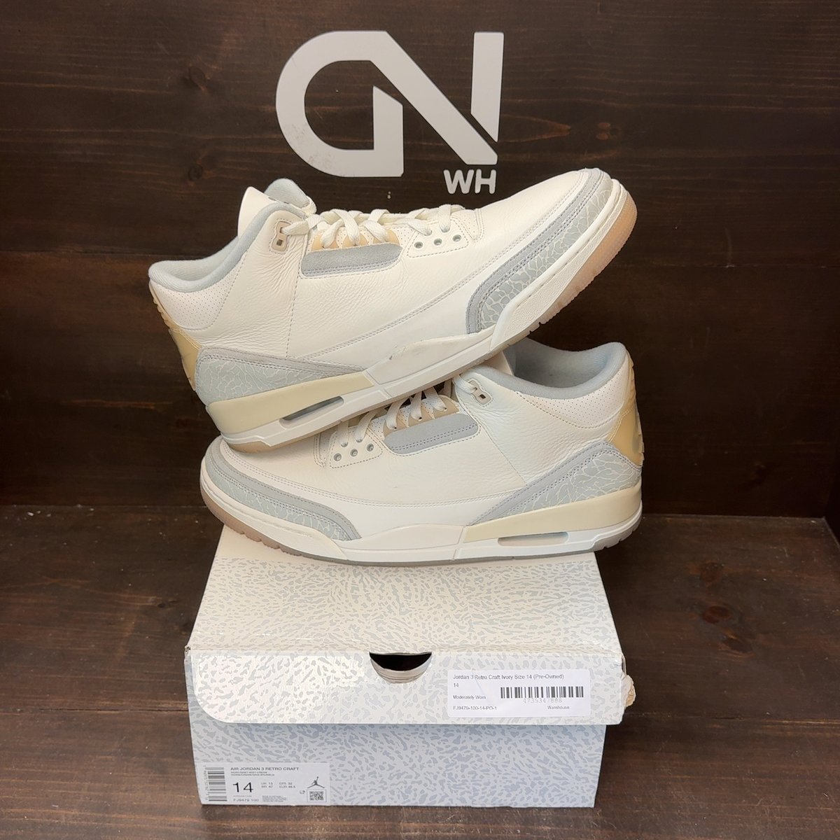 Jordan 3 Retro Craft Ivory Size 14 (Pre-Owned) - front
