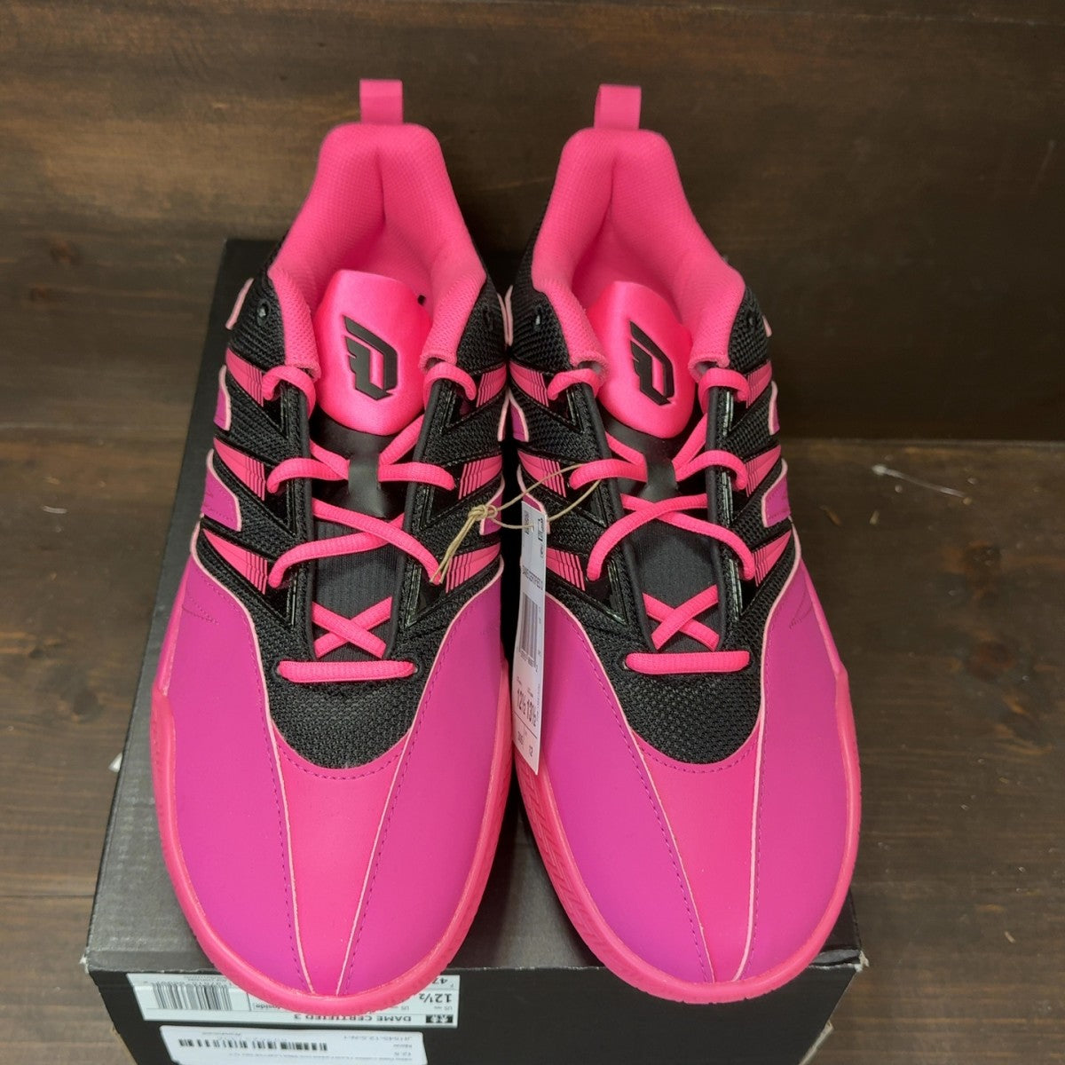 adidas Dame Certified 3 Lucid Fuchsia Core Black Lucid Pink Size 12.5 - Image 3