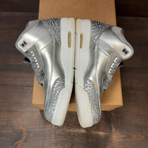 Jordan 3 Retro Premium Heiress Metallic Silver (GS) Size 7Y (Pre-Owned) - aux