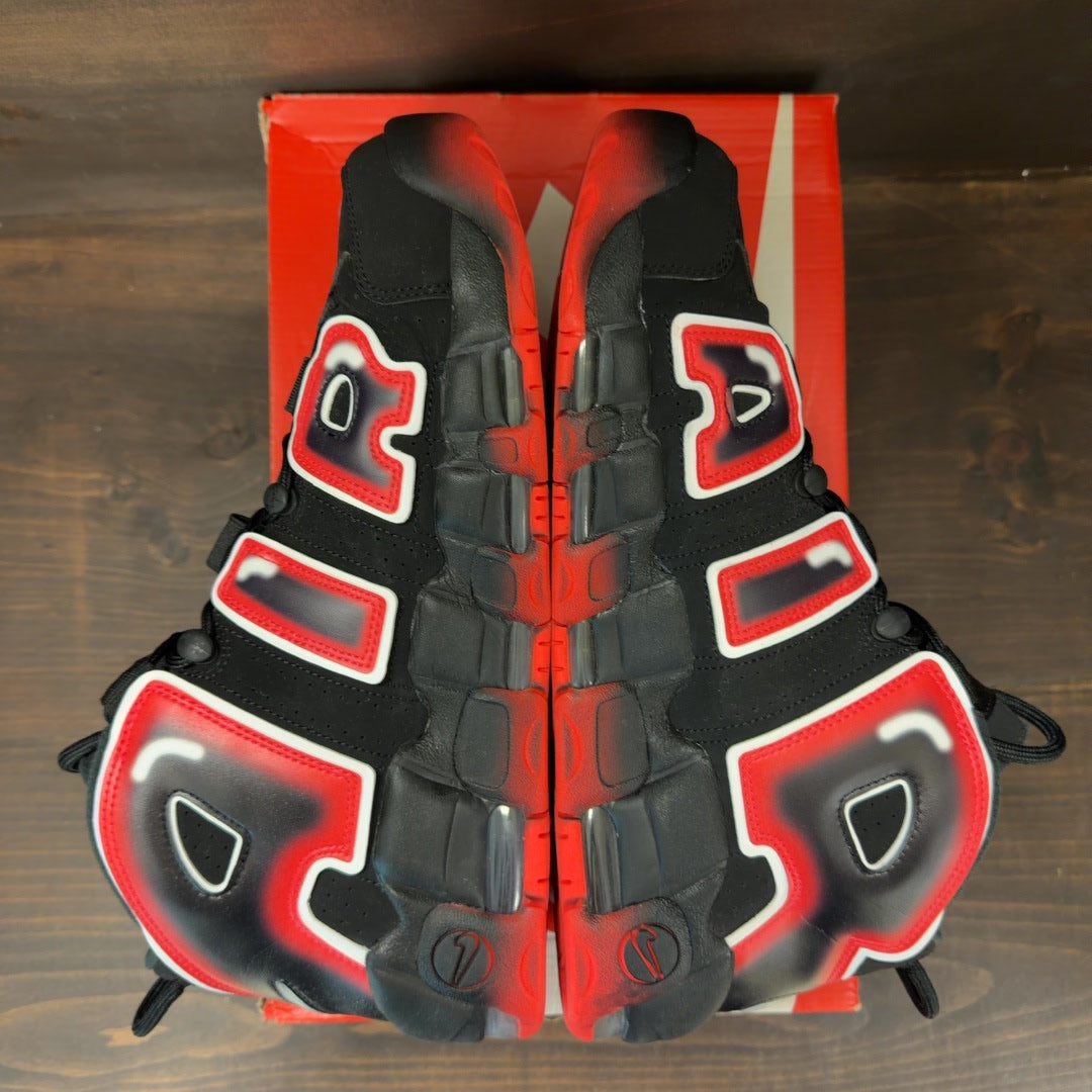 Nike Air More Uptempo Black White Laser Crimson - Image 5