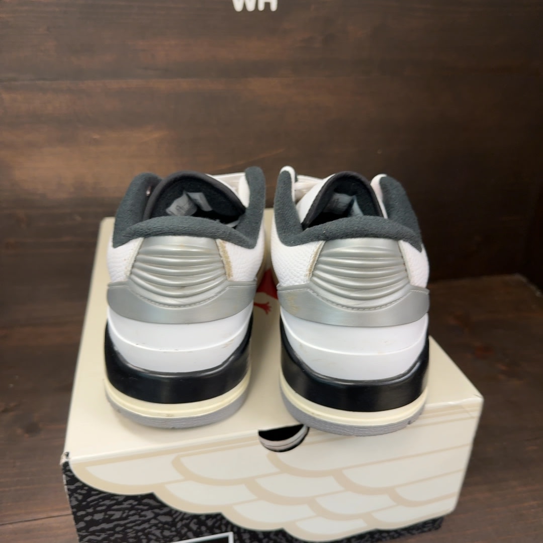 Jordan 2/3 White Black Metallic Silver Size 9.5 (Pre-Owned)