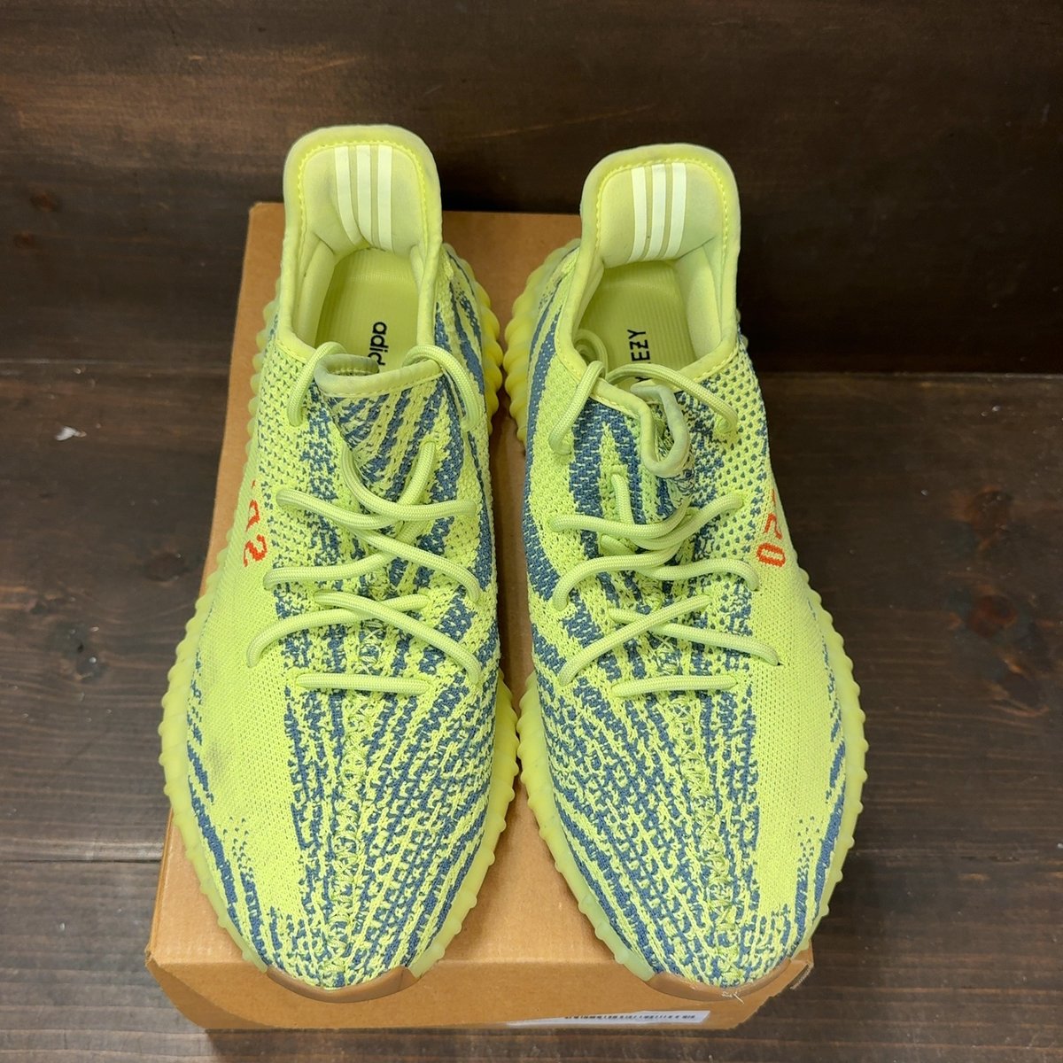 adidas Yeezy Boost 350 V2 Semi Frozen Yellow Size 11.5 (Pre-Owned) - tag