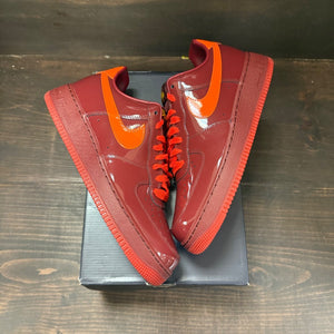 Nike Air Force 1 Low Patent Leather Dark Team Red Safety Orange - Image 2