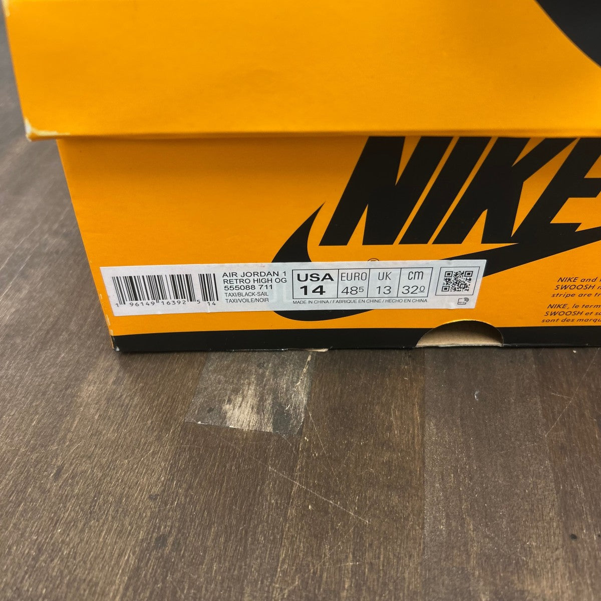 Jordan 1 Retro High OG Taxi Size 14 (Pre-Owned) - Image 6