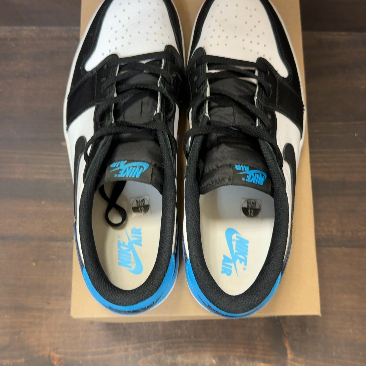 Jordan 1 Retro Low OG Black Dark Powder Blue Size 12 (Pre-Owned) - Image 5