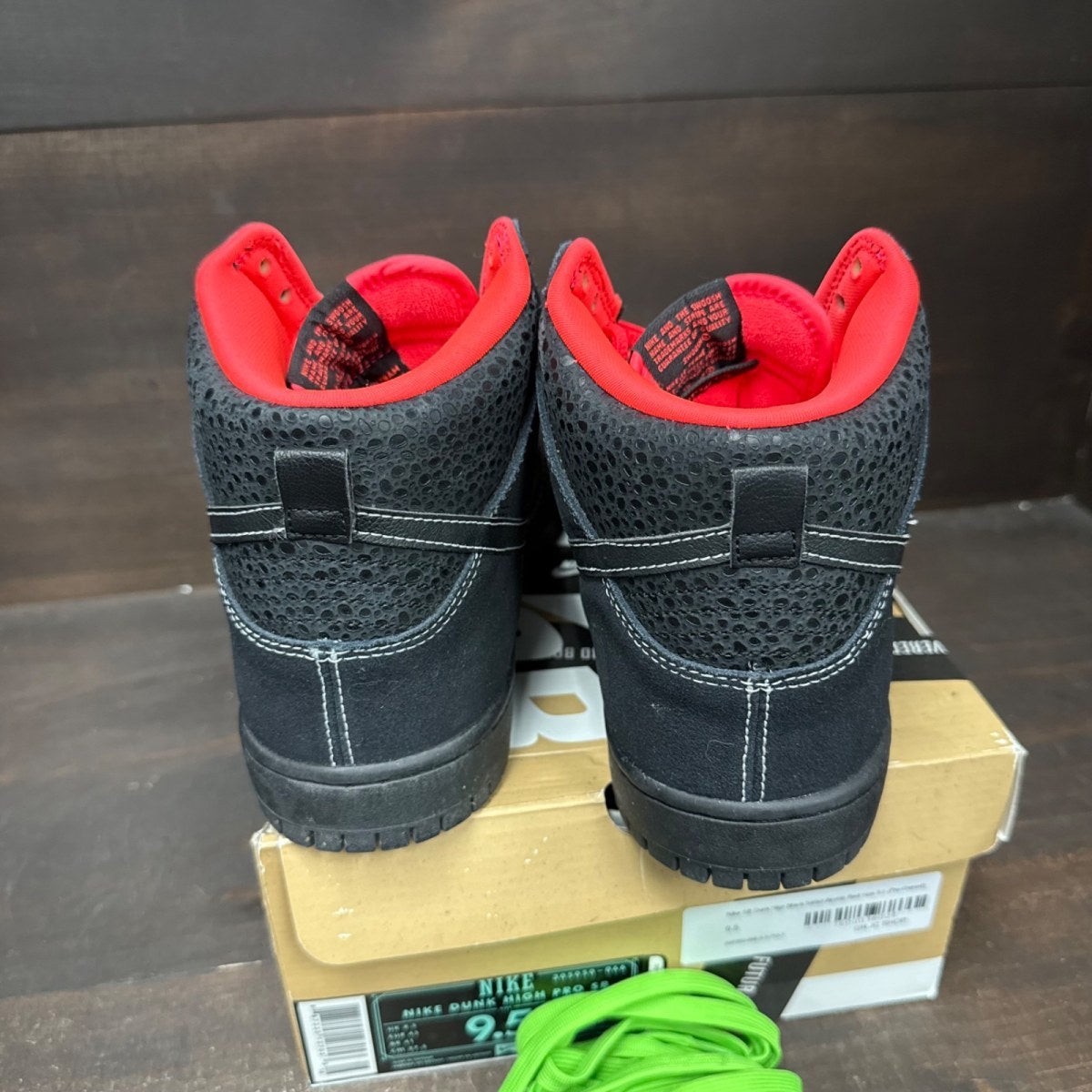 Nike SB Dunk High Black Safari Atomic Red - Image 5