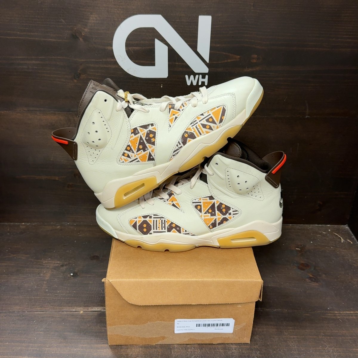 Jordan 6 Retro Quai 54 Sail Brown (2020) Size 12 (Pre-Owned) - front