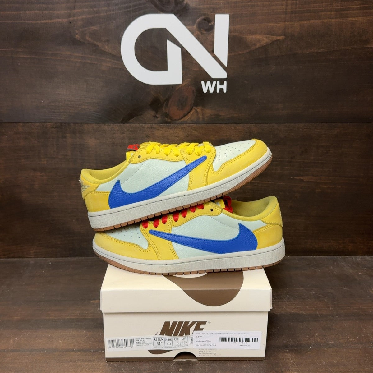 Jordan 1 Retro Low OG SP Travis Scott Canary (Women's) - Image 1