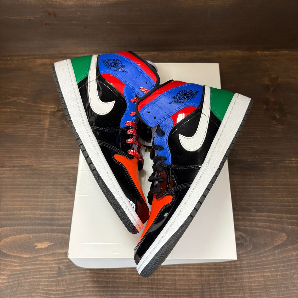 Jordan 1 Mid Multi Patent (Women's) Size 12W (Pre-Owned) - Image 2