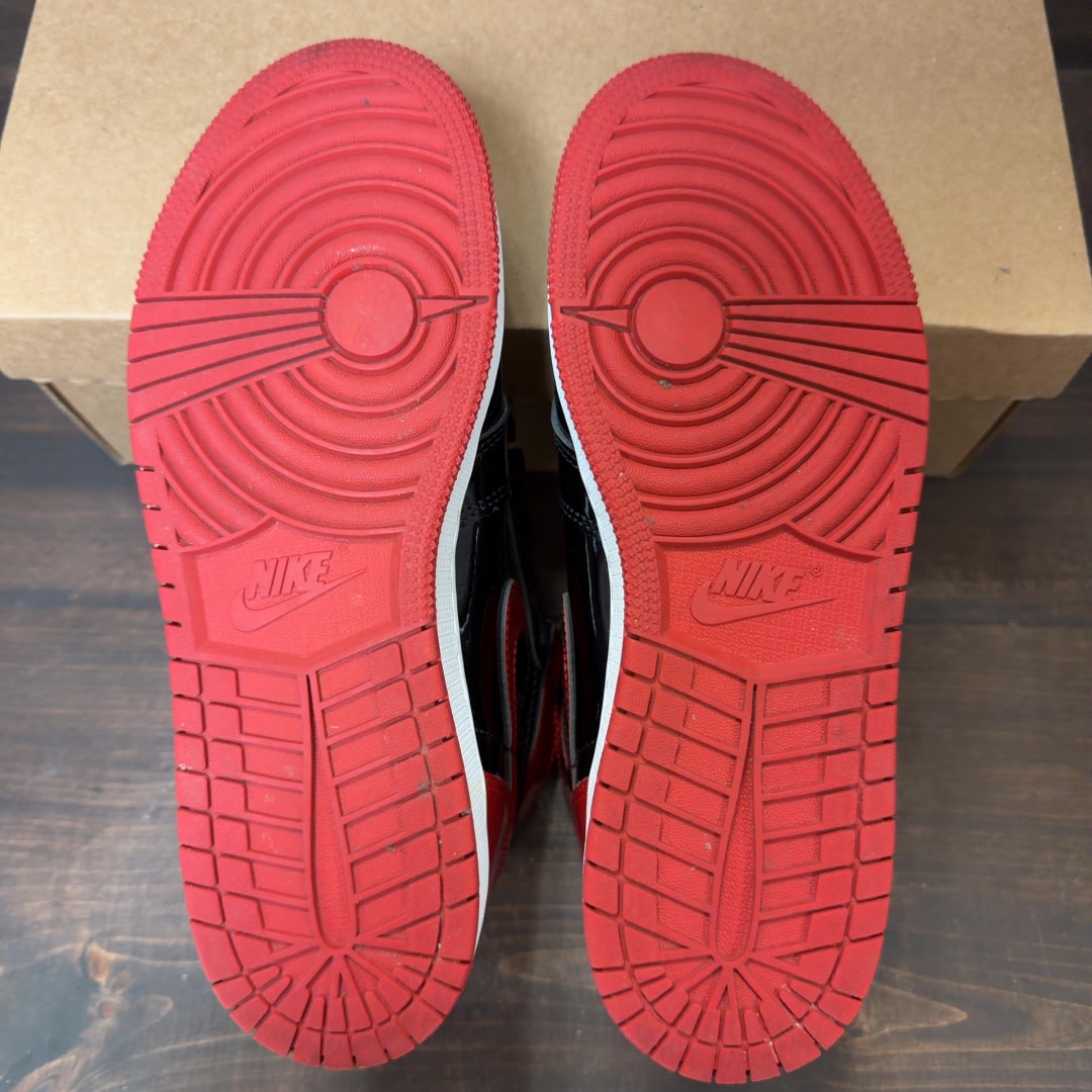 Jordan 1 Retro High OG Patent Bred (GS) Size 7Y (Pre-Owned) - Image 6