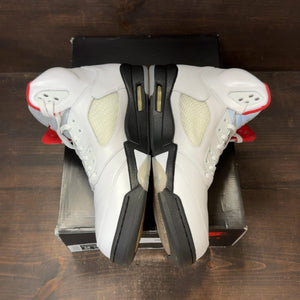 Jordan 5 Retro Fire Red Silver Tongue (2020) Size 14 (Pre-Owned) - aux
