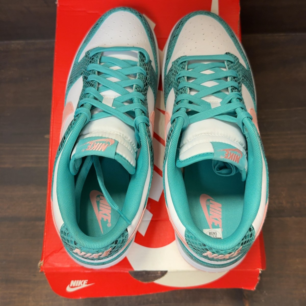 Nike Dunk Low Snakeskin Washed Teal Bleached Coral - Image 5
