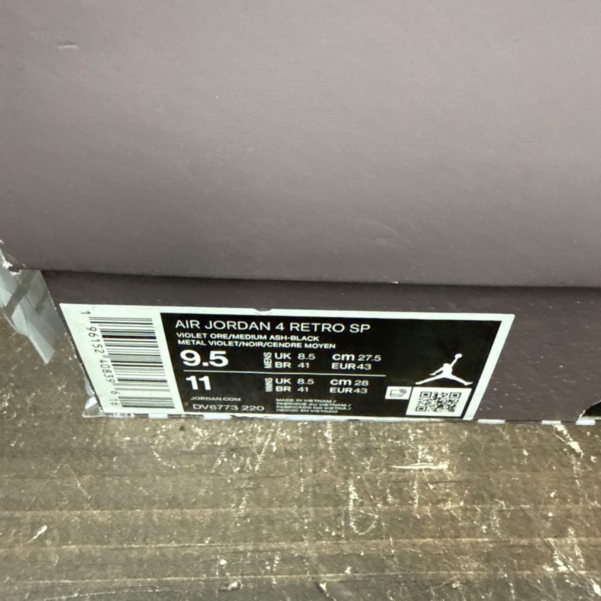 Jordan 4 Retro SP A Ma Maniére Violet Ore Size 9.5 (Pre-Owned) - aux