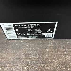 Jordan 3 Retro OG Rare Air Size 9 (Pre-Owned) - aux