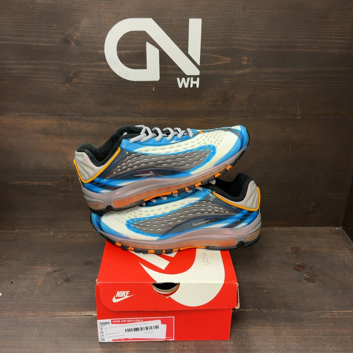Nike Air Max Deluxe Photo Blue Orange Peel Size 9 (Pre-Owned) - front
