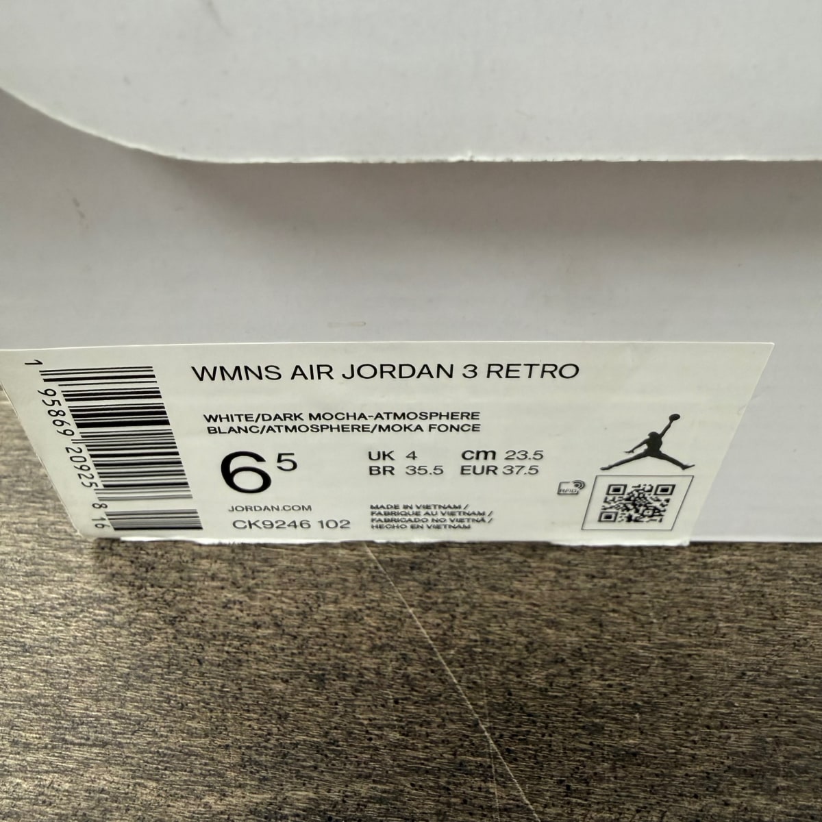 Jordan 3 Retro Neapolitan Dark Mocha (Women's) Size 6.5W (Pre-Owned) - Image 6