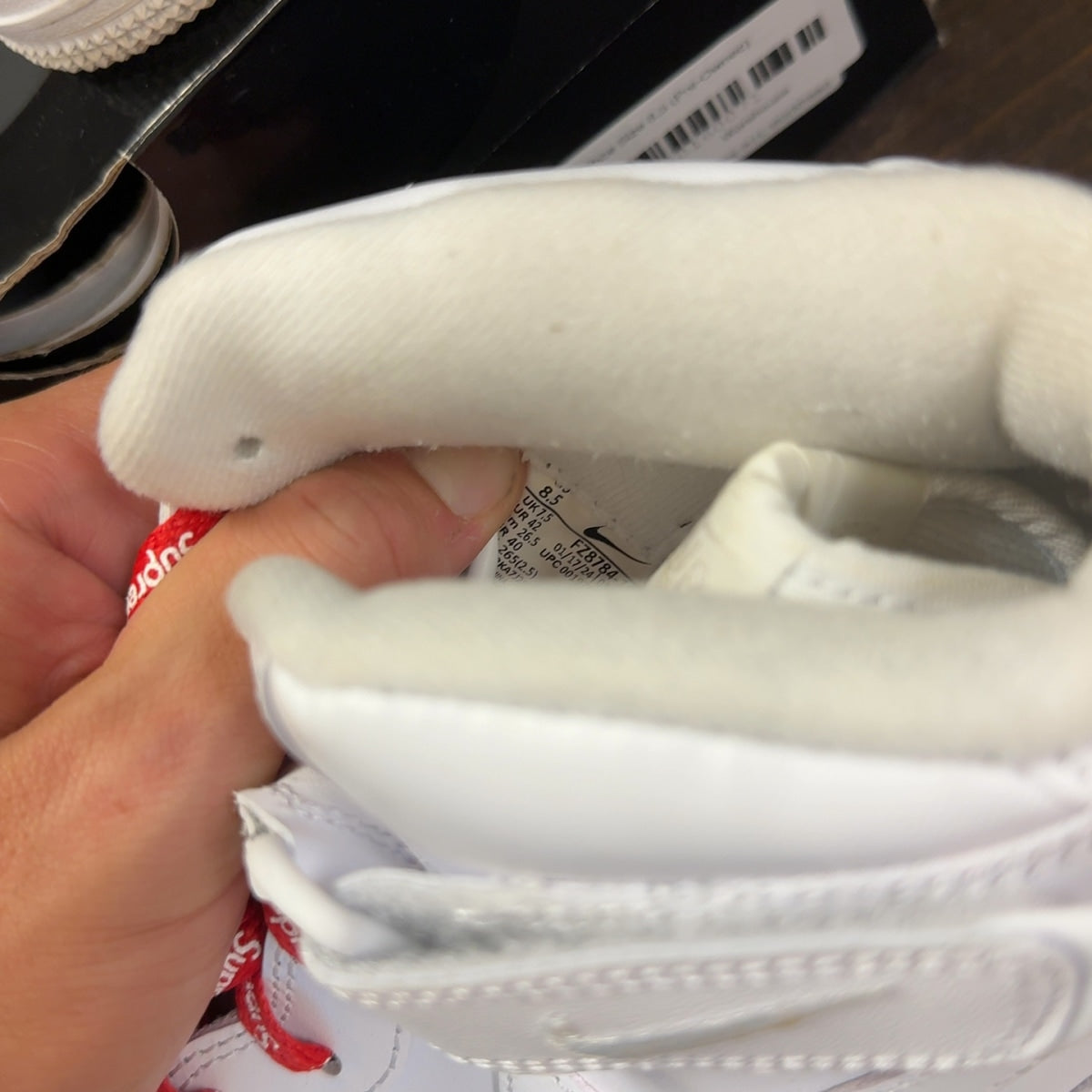 Nike Air Force 1 Mid Supreme White Size 8.5 (Pre-Owned) - aux