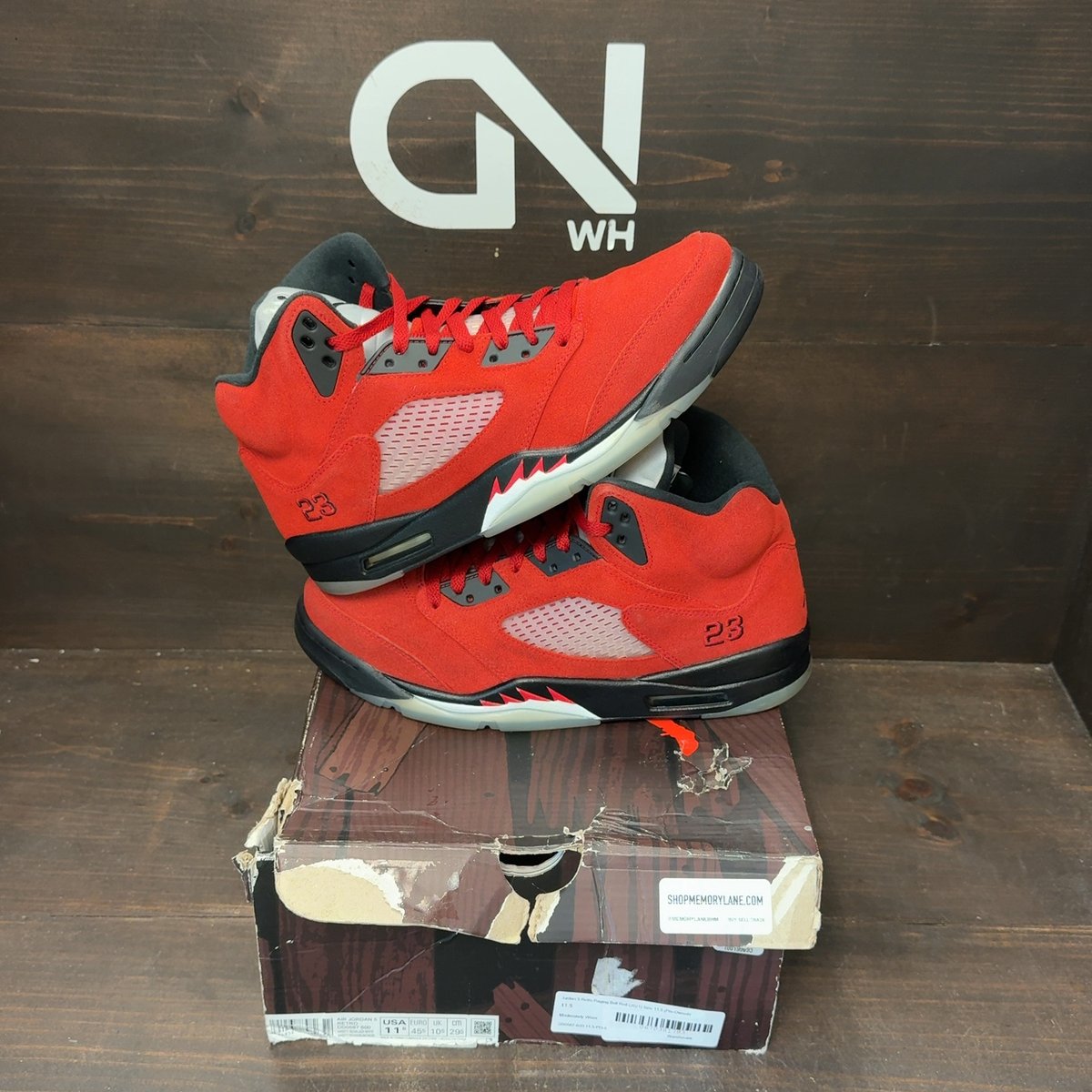 Jordan 5 Retro Raging Bull Red (2021) Size 11.5 (Pre-Owned) - front