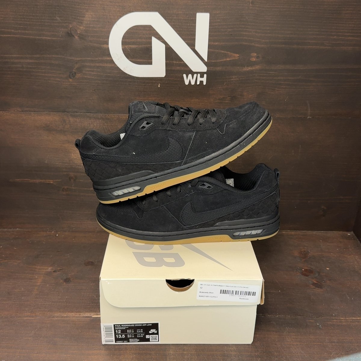 Nike SB Zoom Air Paul Rodriguez 1 Black Gum Size 12 (Pre-Owned) - front