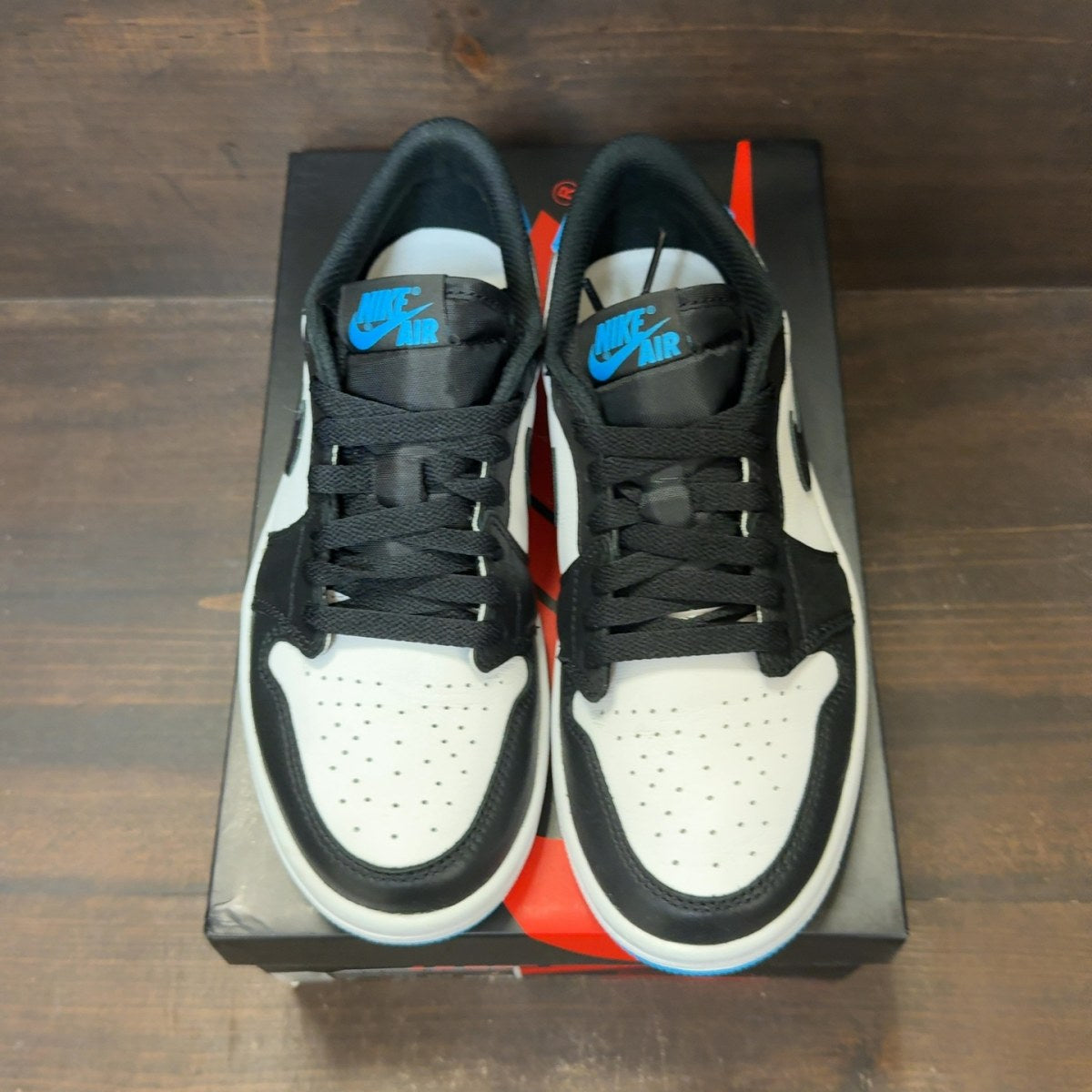 Jordan 1 Retro Low OG Black Dark Powder Blue (Women's) - Image 3