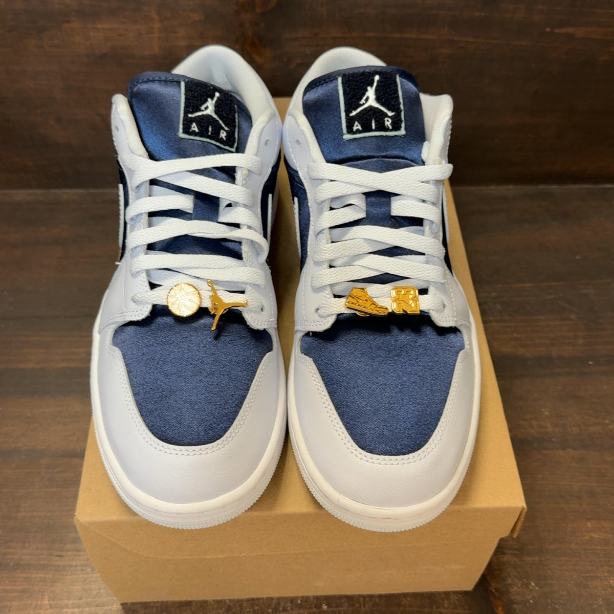 Jordan 1 Low SE Football Grey White Gym Red Midnight Navy (Women's) Size 11.5W - Image 3