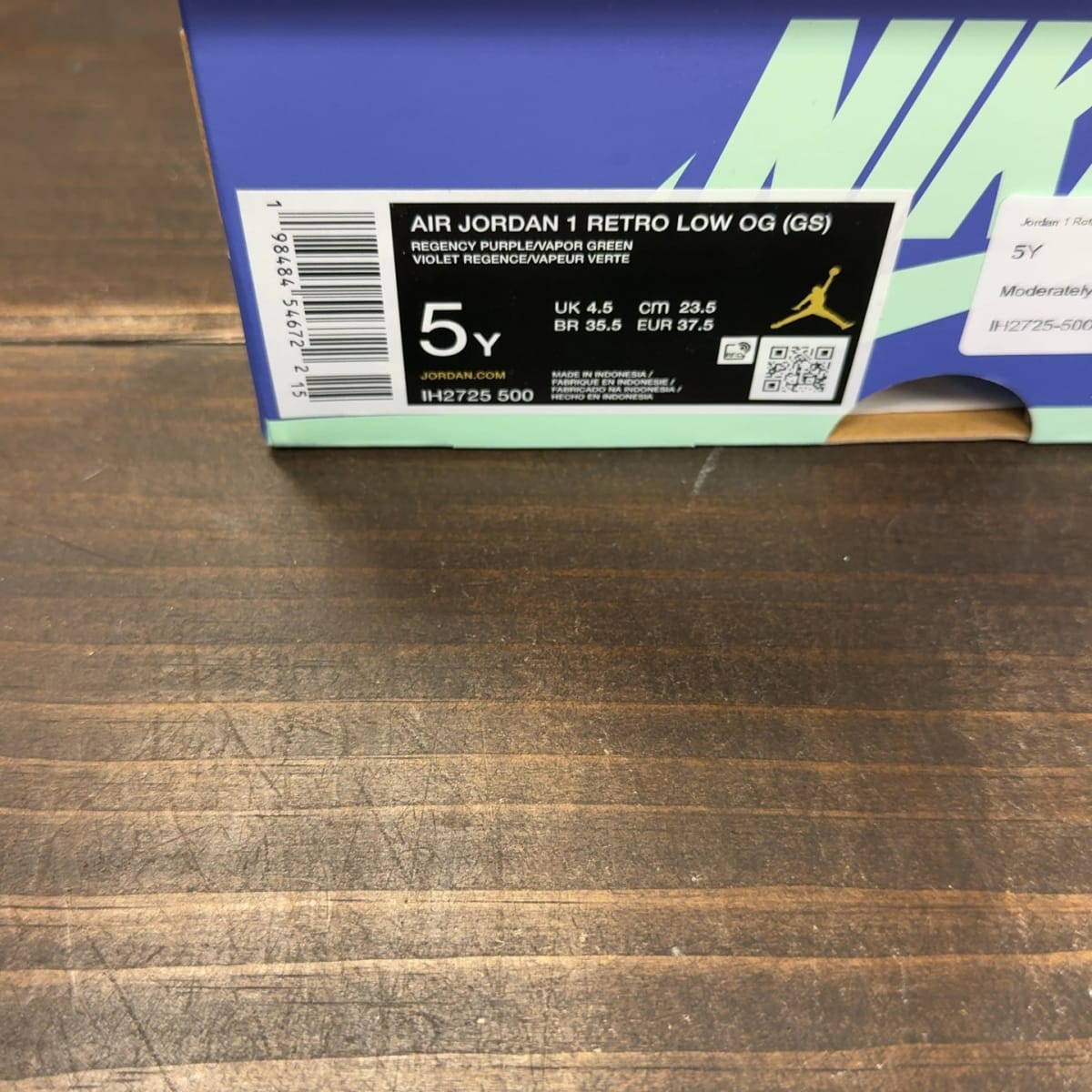 Jordan 1 Retro Low OG Zion Williamson Voodoo Alternate (GS) Size 5Y (Pre-Owned) - aux