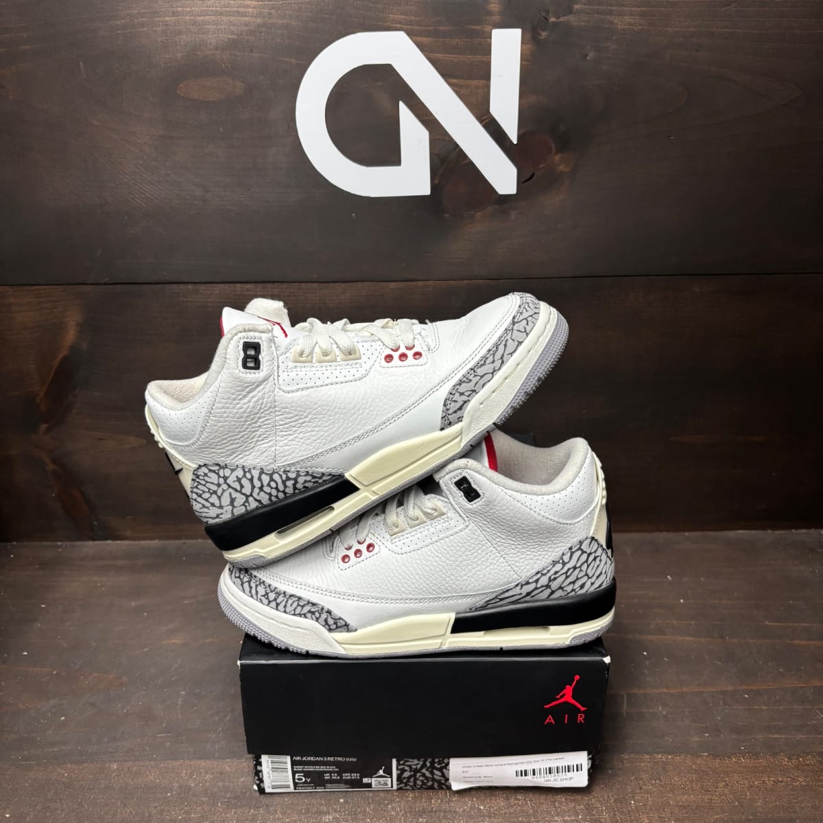 Jordan 3 Retro White Cement Reimagined (GS) Size 5Y (Pre-Owned) - front