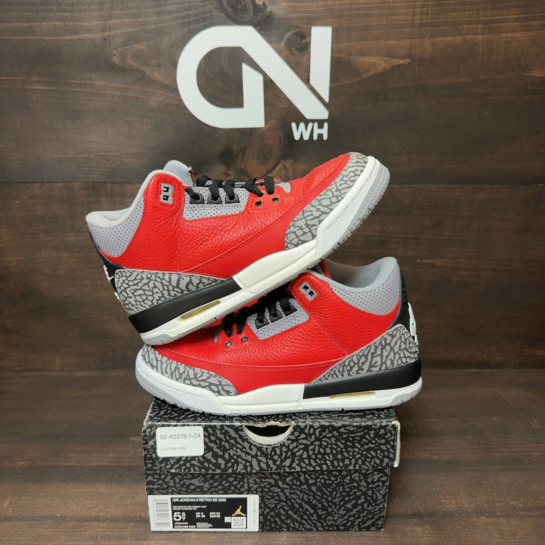 Jordan 3 Retro SE Fire Red (GS) Size 5.5Y (Pre-Owned)