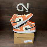 Jordan 1 Mid SE Orange Suede (GS) Size 6.5Y (Pre-Owned) - Image 1