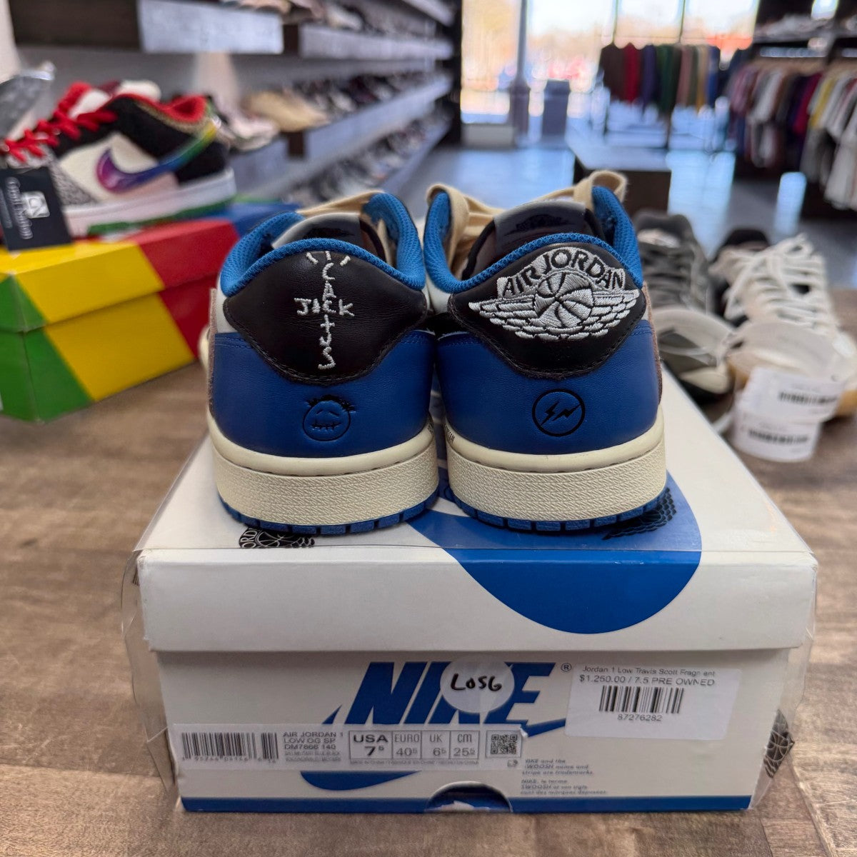 Jordan 1 Retro Low OG SP Fragment x Travis Scott Size 7.5 (Pre-Owned) - Image 3