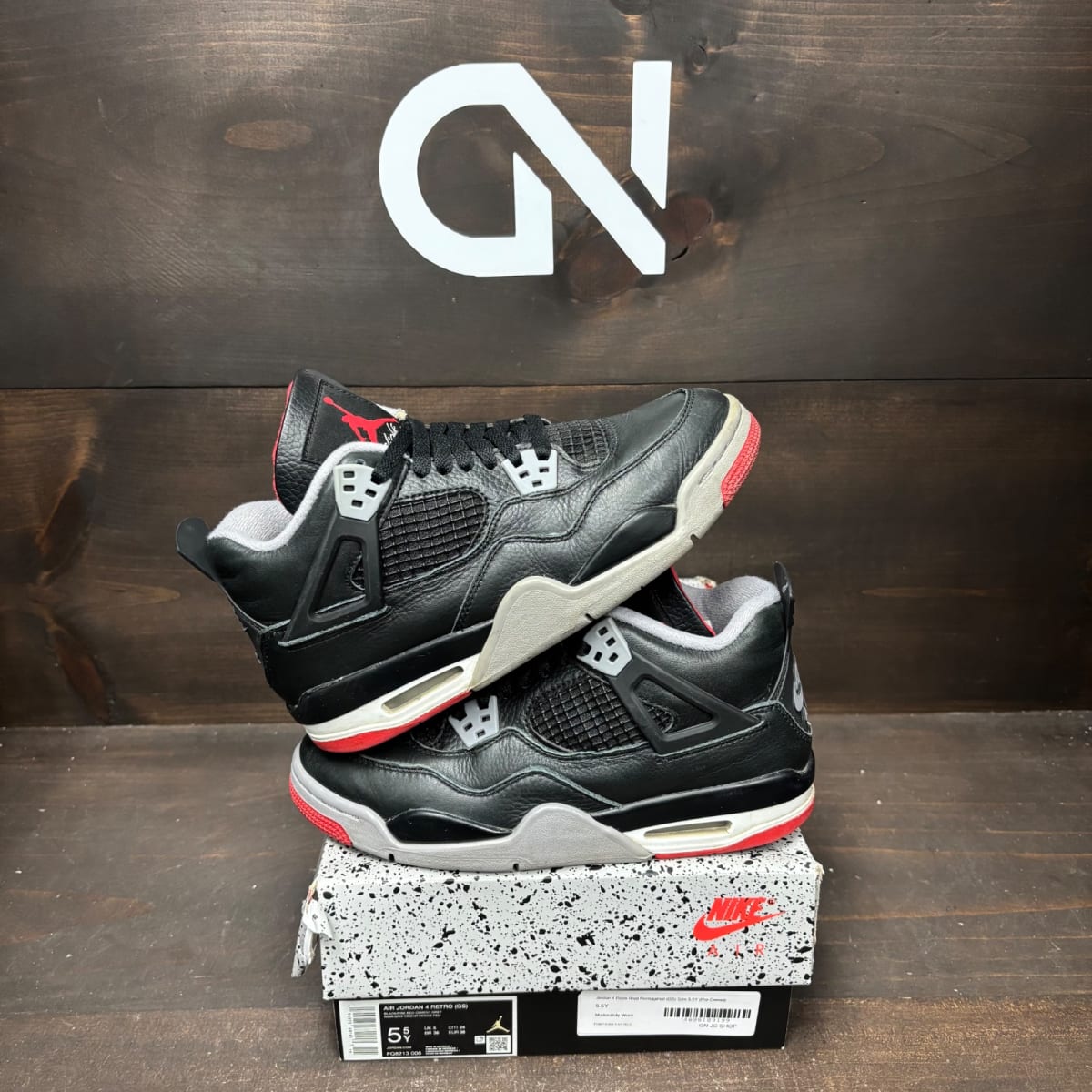 Jordan 4 Retro Bred Reimagined (GS) Size 5.5Y (Pre-Owned) - front