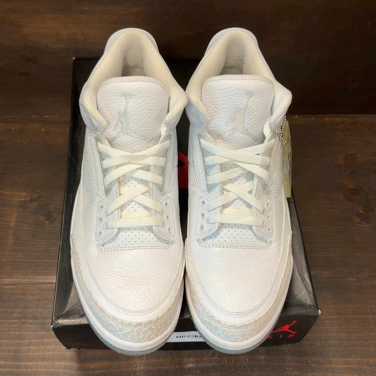 Jordan 3 Retro Pure White (2018) Size 13 (Pre-Owned) - tag