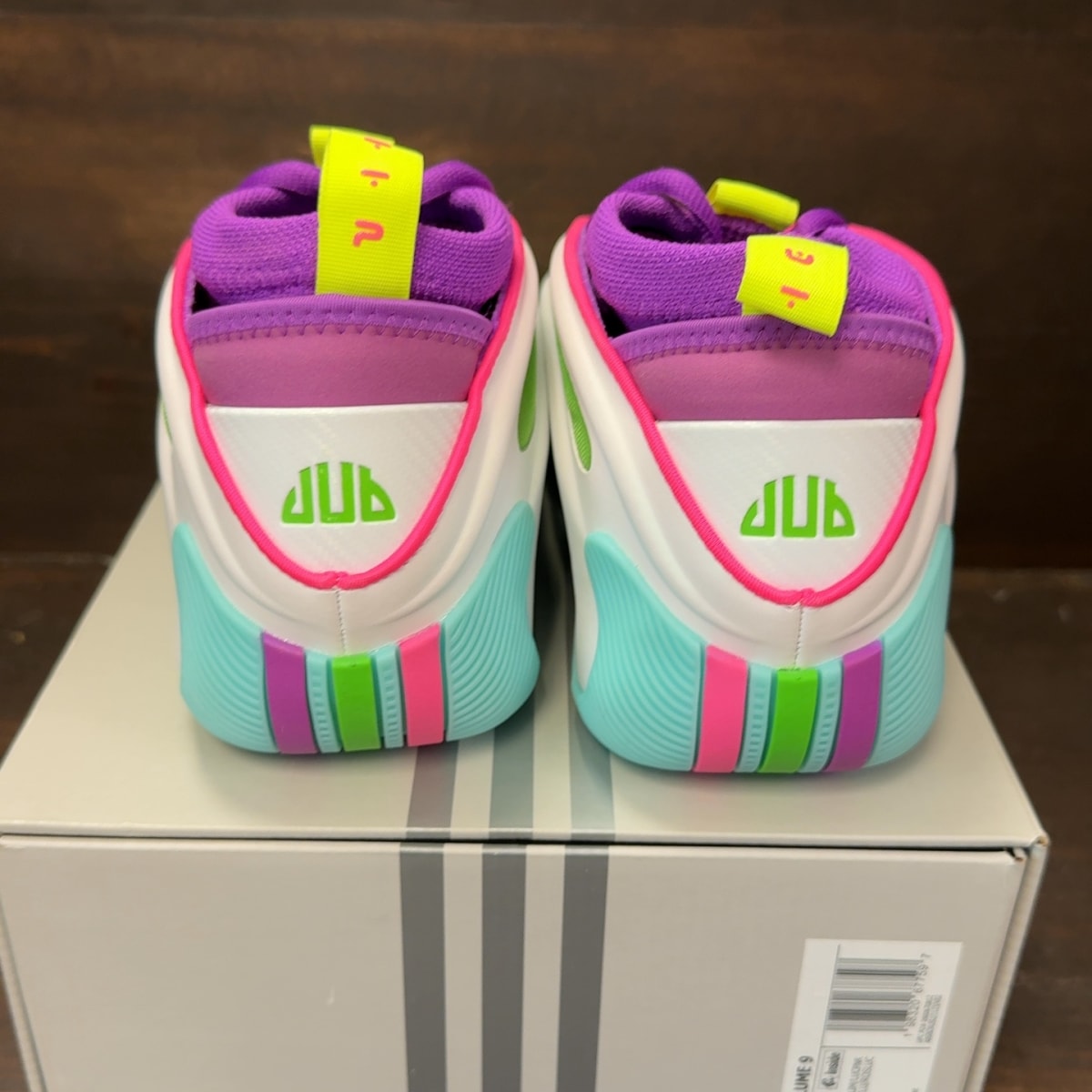 adidas Harden Vol. 9 Jalen Williams White Lucid Lime Pink - Image 5
