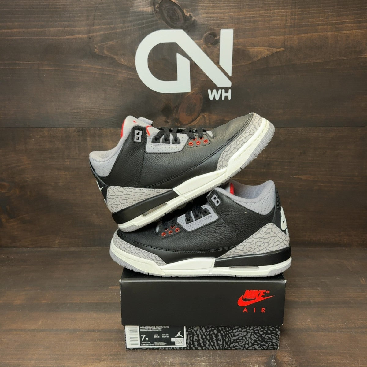 Jordan 3 Retro Black Cement (2024) (GS) - Image 1