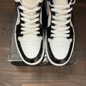 Jordan 1 Mid Patent Black White Gold - Image 3