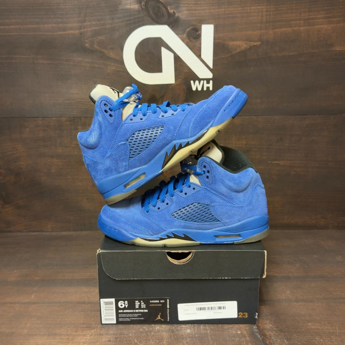 Jordan 5 Retro Blue Suede (GS) - Image 1