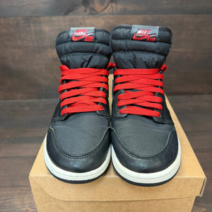 Jordan 1 Retro High Black Satin Gym Red Black (GS) Size 7Y (Pre-Owned) - Image 3