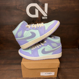 Jordan 1 Mid Purple Aqua Size 9 (Pre-Owned) - Image 1
