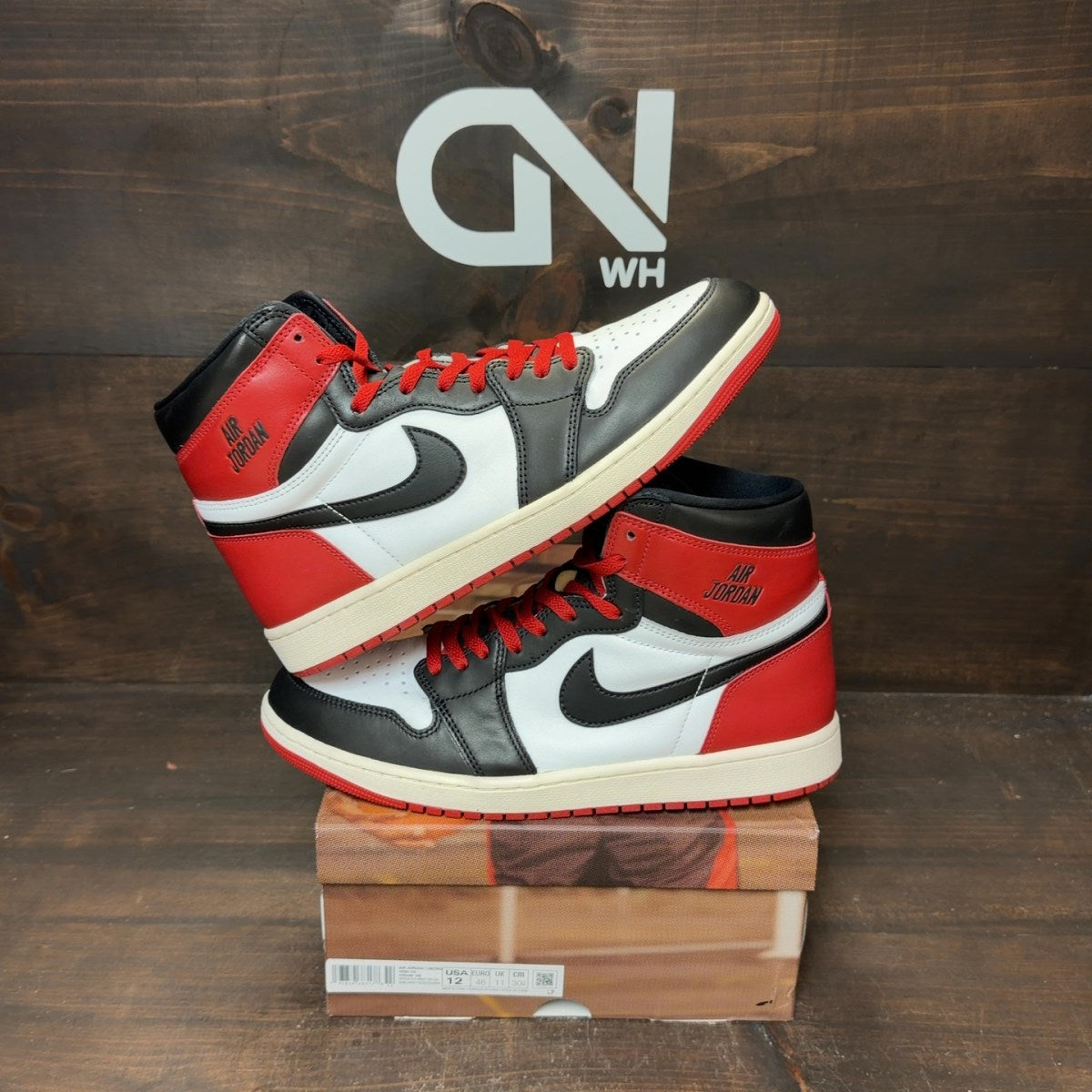 Jordan 1 Retro High OG Black Toe Reimagined Size 12 (Pre-Owned)
