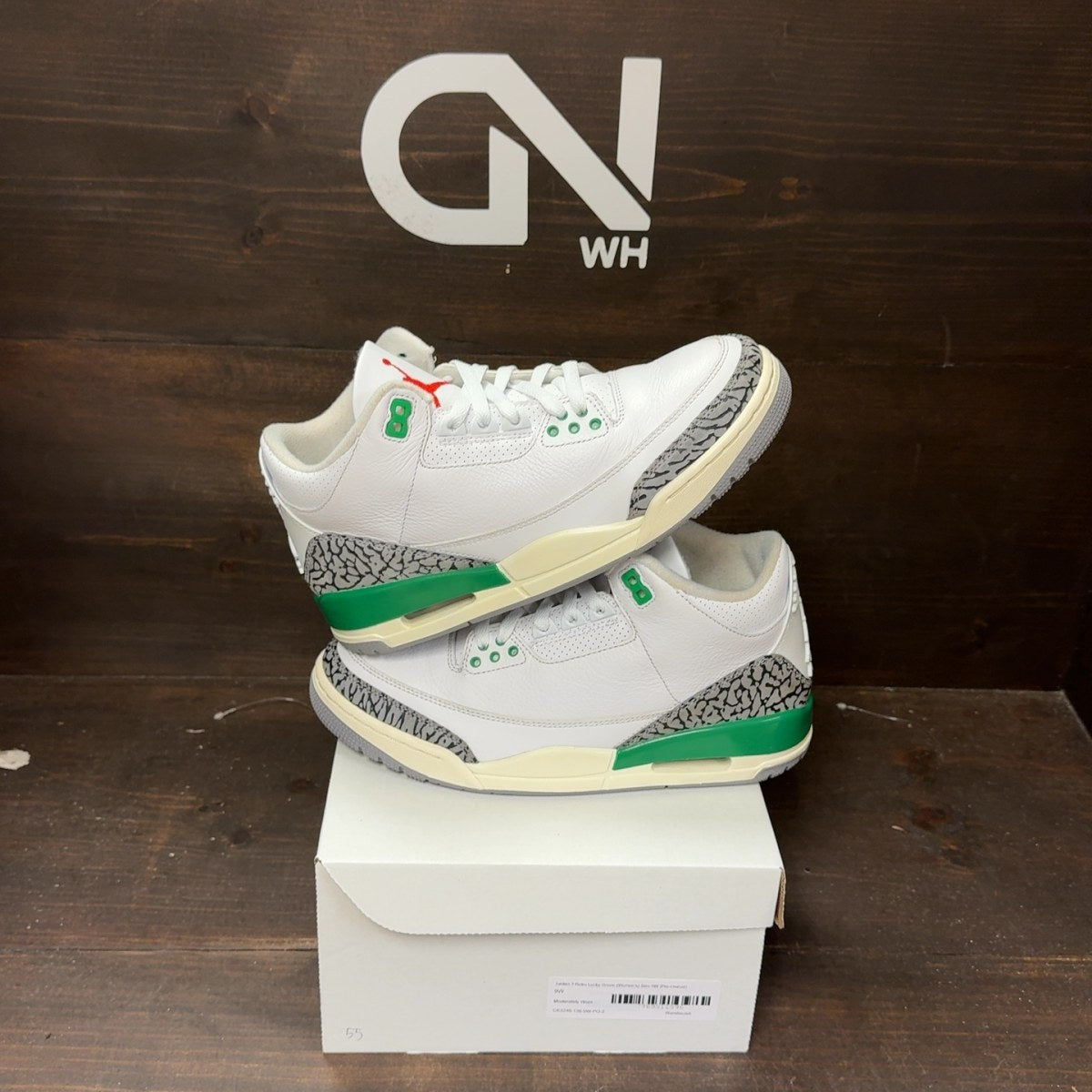 Jordan 3 Retro Lucky Green (Women's) Size 9W (Pre-Owned) - Image 1