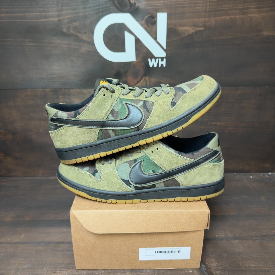 Nike SB Dunk Low Skate Camo Size 12 (Pre-Owned) - Image 1