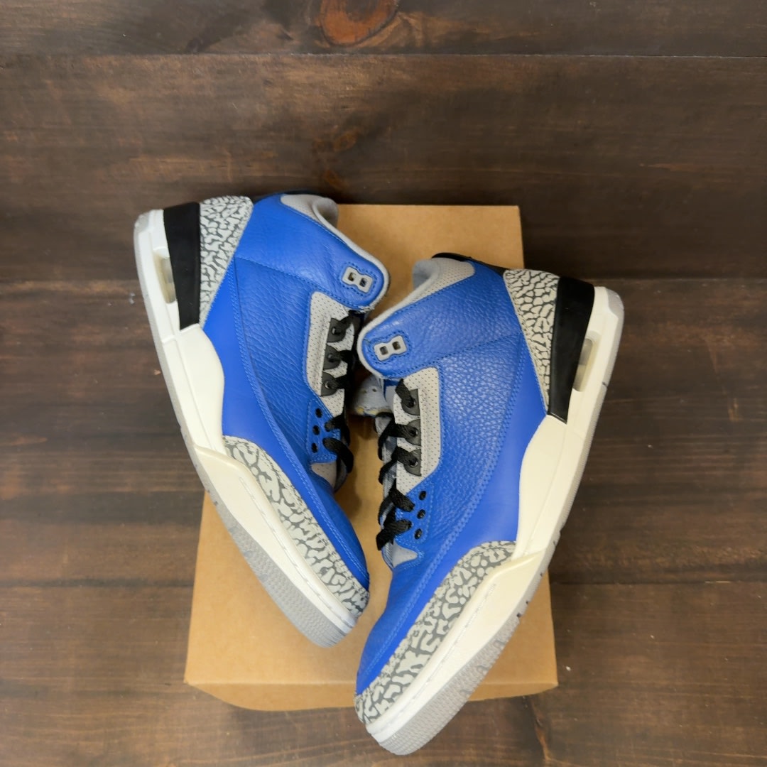 Jordan 3 Retro Varsity Royal Cement Size 11.5 (Pre-Owned) - Image 2
