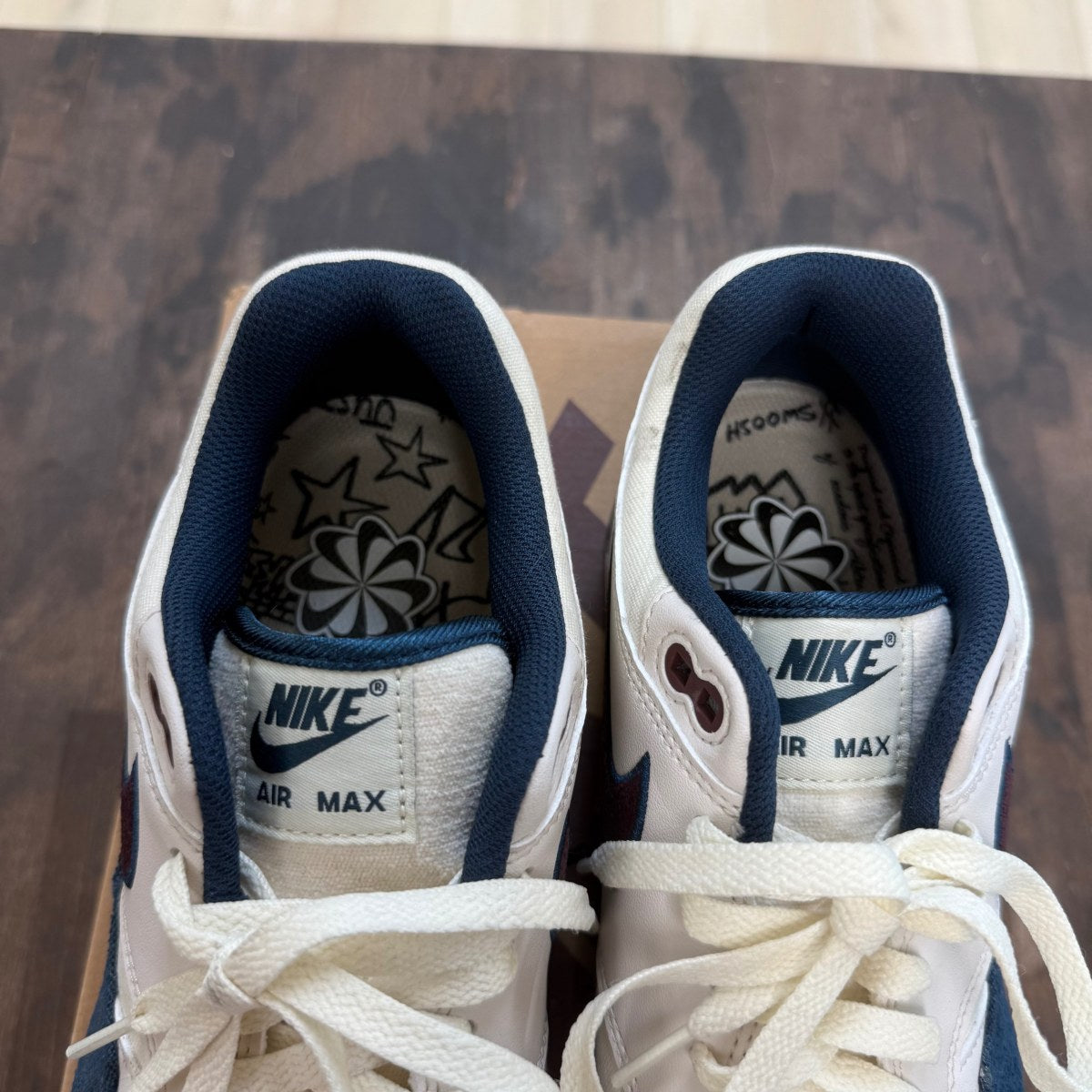Nike Air Max 1 Coconut Milk Burgundy Crush Navy - Image 4