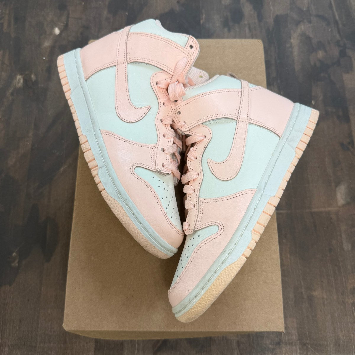 Nike Dunk High Sail Crimson Tint (Women's) Size 6.5W (Pre-Owned) - Image 1