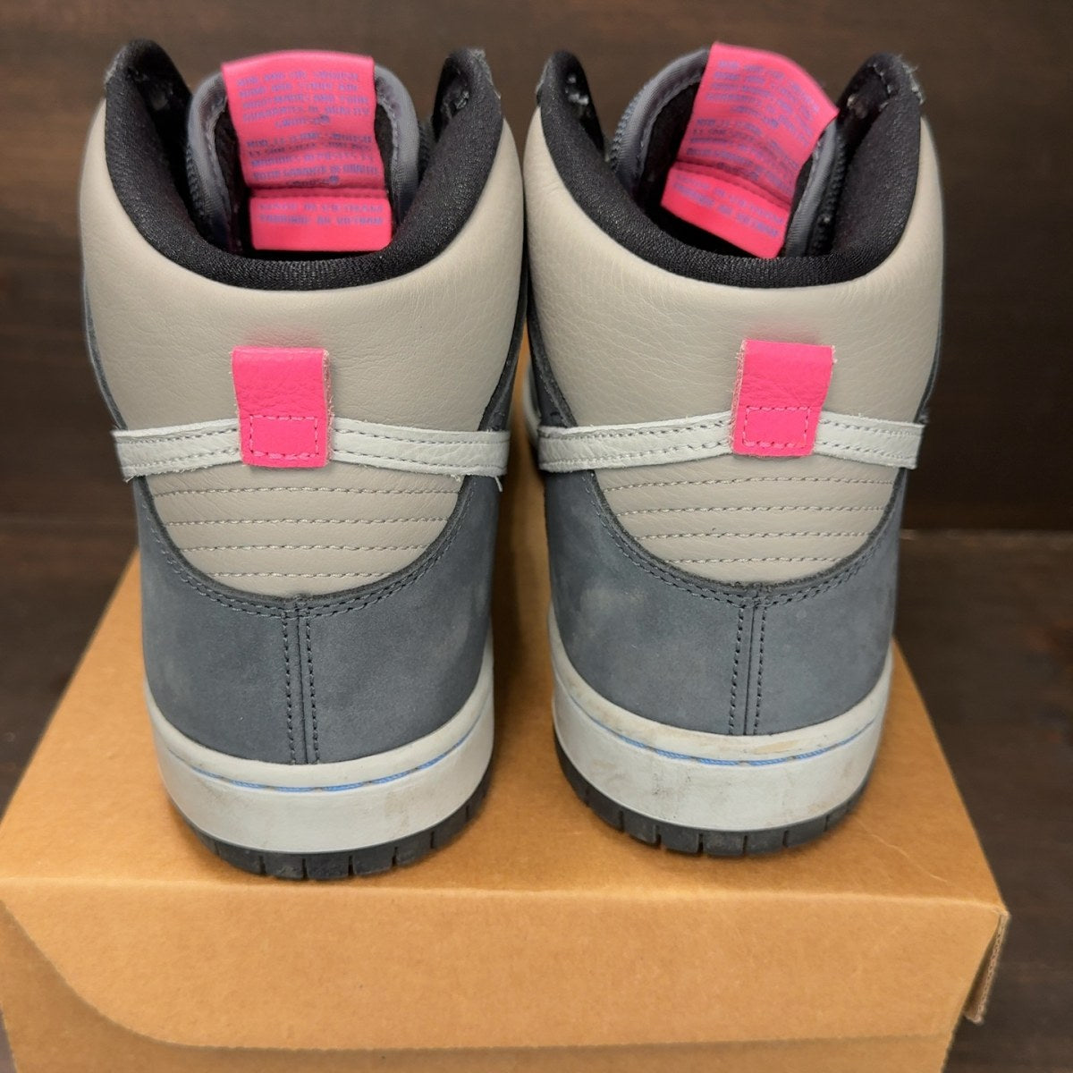 Nike SB Dunk High Pro Medium Grey Pink Size 10 (Pre-Owned) - Image 5