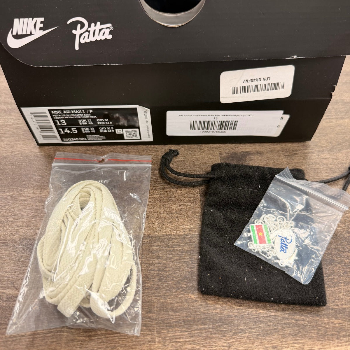 Nike Air Max 1 Patta Waves Noise Aqua (with Bracelet) Size 13 (Pre-Owned) - Image 7