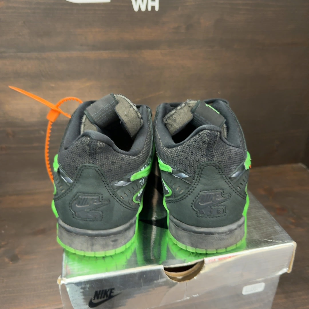 Nike Air Rubber Dunk Off-White Green Strike Size 9.5 (Pre-Owned)