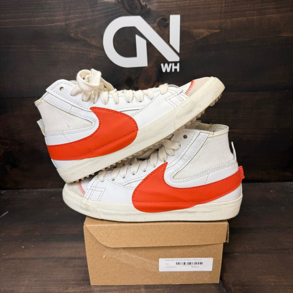 Nike Blazer Mid 77 Jumbo White Total Orange Size 10.5 (Pre-Owned) - Image 1